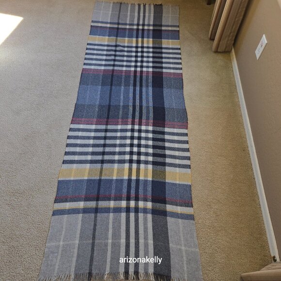 J. Crew Woven Wool Plaid Italy Grey Blue Yellow Maroon - Picture 4 of 8